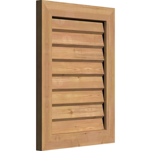 Vertical Gable Vent Non-Functional Western Red Cedar Gable Vent W/Decorative Face Frame, 22W X 22H
